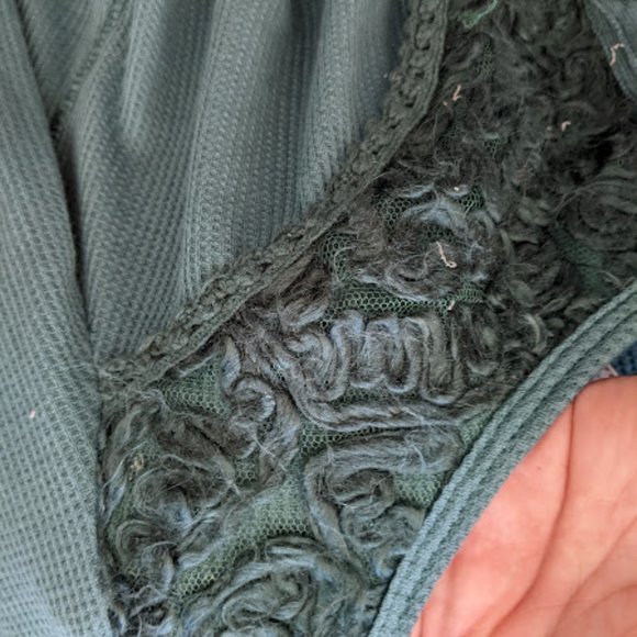 Free People Teal Blue Long Sleeve Blouse Size S - Picture 5 of 10